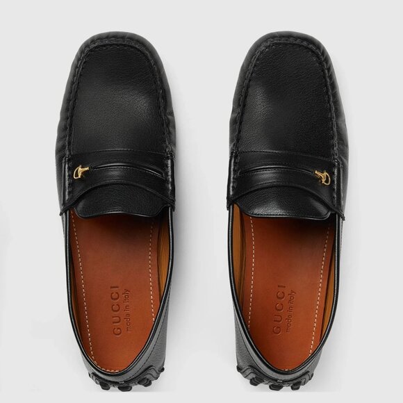 GUCCI SHOES MENS BLACK LEATHER HALF HORSEBIT DRIVER LOAFERS sz 10 / 10.5 US - Picture 15 of 15